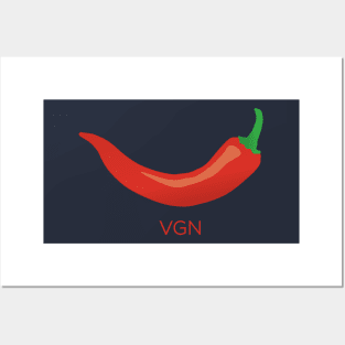 Red Chili VGN (vegan) Posters and Art